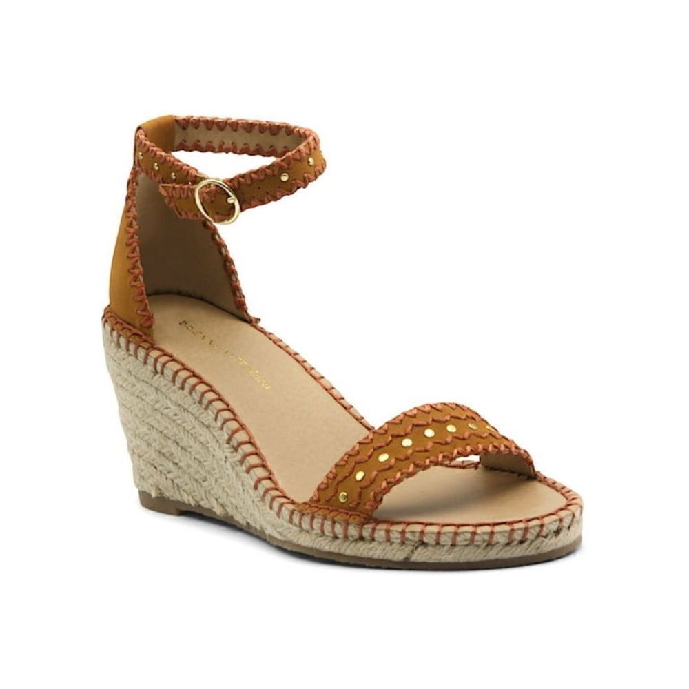 Adrienne Vittadini Women’s Charming Canvas Open Toe Espadrille Wedge Sandal 7.5